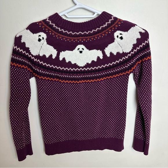 Modcloth Sweaters - ModCloth You’ve Been Ghosted Sweater Fair Isle Women’s size Small Halloween